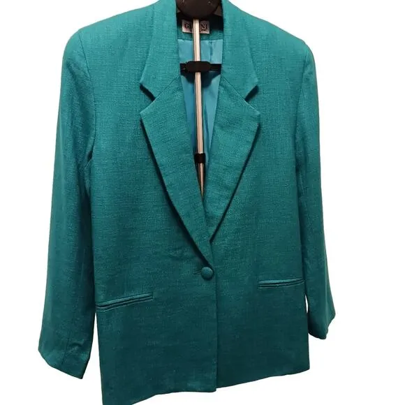 GIANNI Sport Jacket Blazer Sz 8 GREEN Oversized Boxy City Career Office Modern