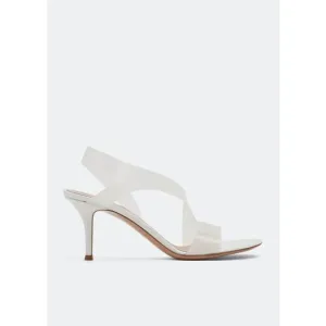 Gianvito Rossi Metropolis White Glass Plexi Ankle Strap Kitten Heels Sandals 37