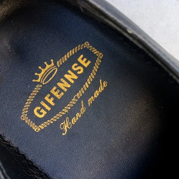GIFENNSE MEN'S HAND MADE DRESS BLACK CHUKKA OXFORDS