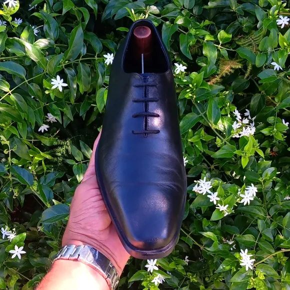 GIFENNSE MEN'S HAND MADE DRESS BLACK CHUKKA OXFORDS