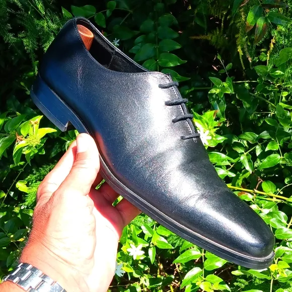 GIFENNSE MEN'S HAND MADE DRESS BLACK CHUKKA OXFORDS