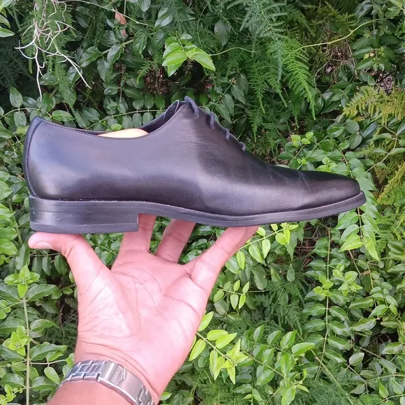 GIFENNSE MEN'S HAND MADE DRESS BLACK CHUKKA OXFORDS