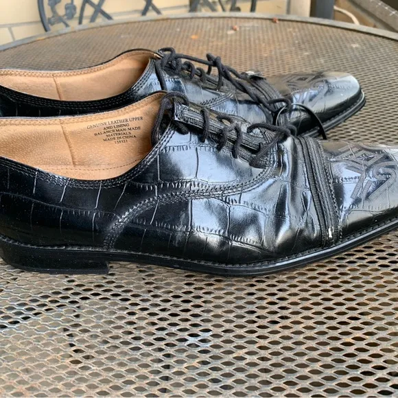 Giorgio Brutini Black Leather Lace-Up Dress Shoes - Men’s Size 10M- New Heels!