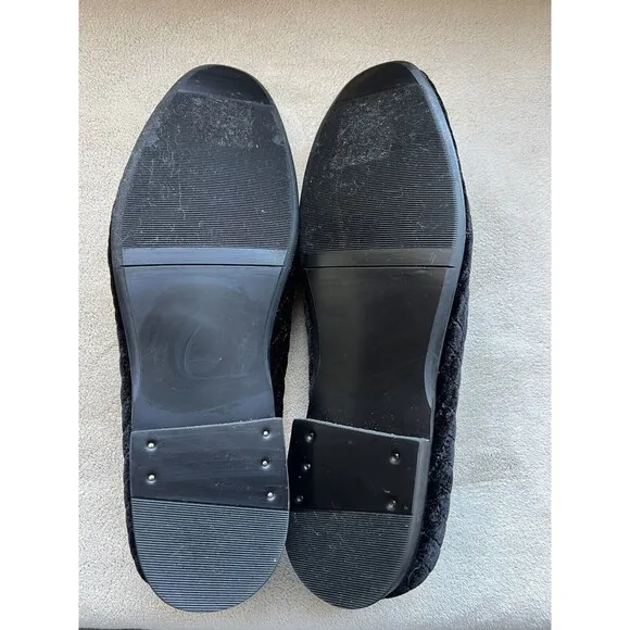 Giorgio Brutini Chatwal Quilted Black Velvet Casual Loafer Shoes Slippers Men 12