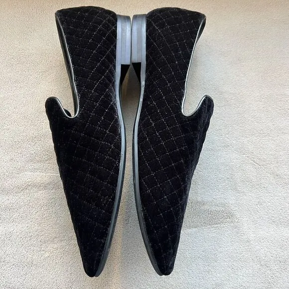 Giorgio Brutini Chatwal Quilted Black Velvet Casual Loafer Shoes Slippers Men 12