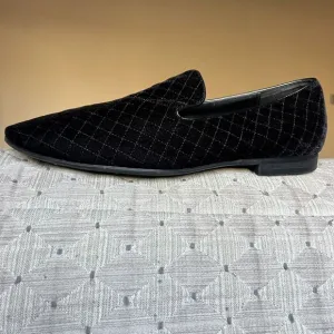 Giorgio Brutini Chatwal Quilted Black Velvet Casual Loafer Shoes Slippers Men 12