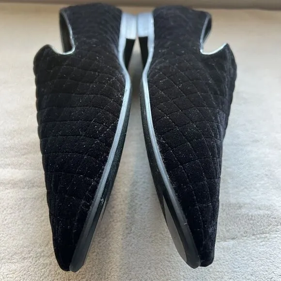 Giorgio Brutini Chatwal Quilted Black Velvet Casual Loafer Shoes Slippers Men 12