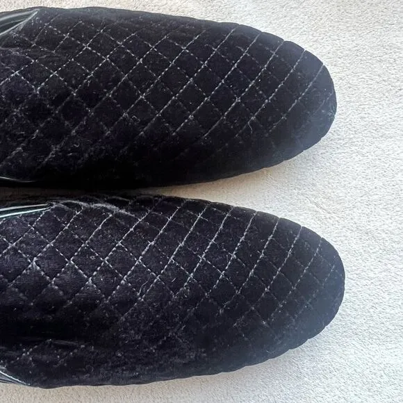 Giorgio Brutini Chatwal Quilted Black Velvet Casual Loafer Shoes Slippers Men 12
