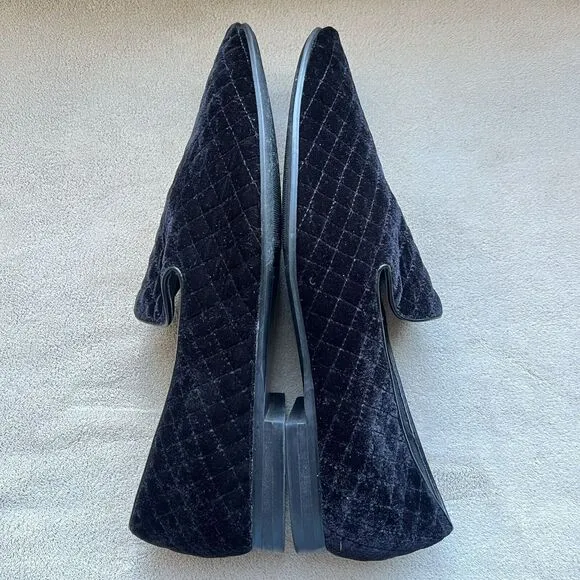 Giorgio Brutini Chatwal Quilted Black Velvet Casual Loafer Shoes Slippers Men 12