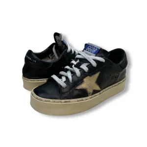 Golden Goose Hi Star Platform Sneakers Leather Gold Star Black Womens 35…