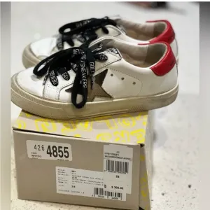 Golden Goose Kids White and Red Sneakers