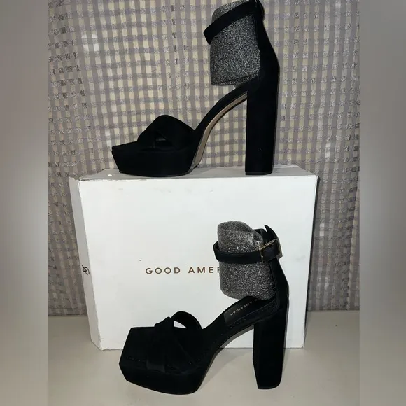 🖤Good American Platform Heel Sandals