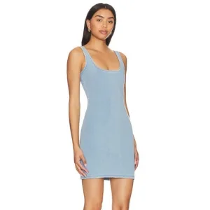 Good American Womens Modern Tank Mini Dress 4 Denim Blue Contemporary Holiday