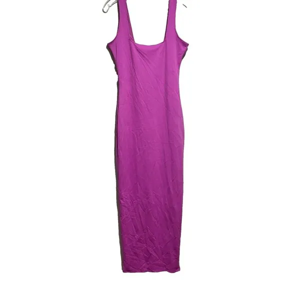 Good American Women's Scuba Modern Tank Maxi Dress Purple Medium Sleeveless