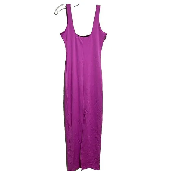 Good American Women's Scuba Modern Tank Maxi Dress Purple Medium Sleeveless