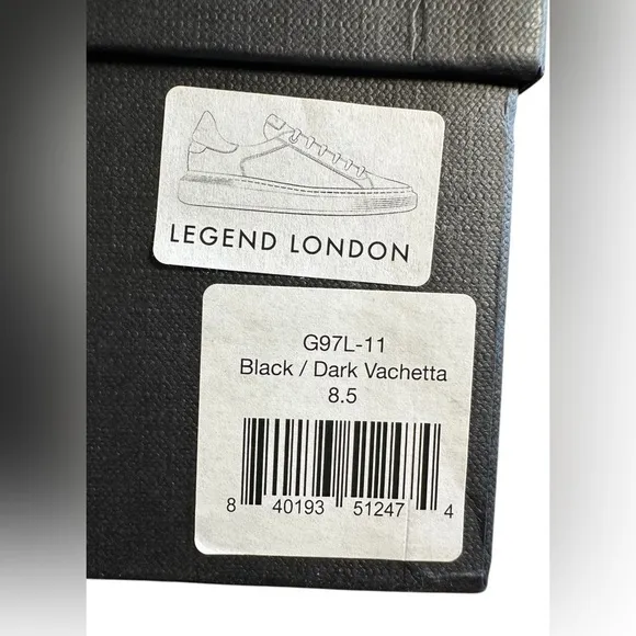 Good Man Italian Leather Sneakers 8.5 Legend London Black Shoes New NIB Luxury