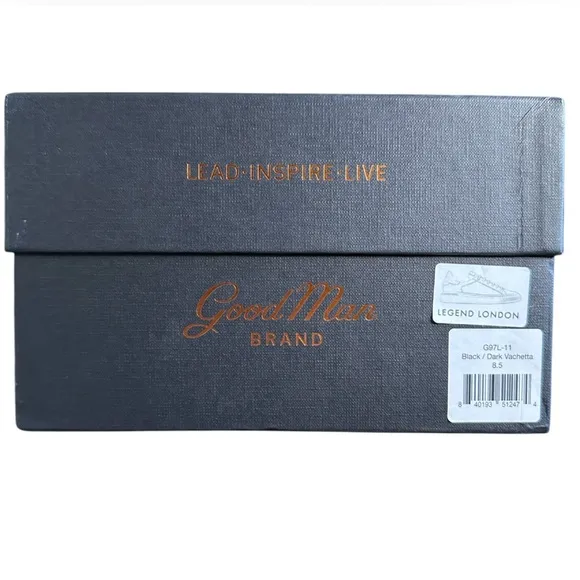 Good Man Italian Leather Sneakers 8.5 Legend London Black Shoes New NIB Luxury