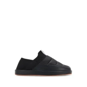GREATS Mens Black Ribbed-Instep Collapsible Heel Foster Slippers Shoes 11 M