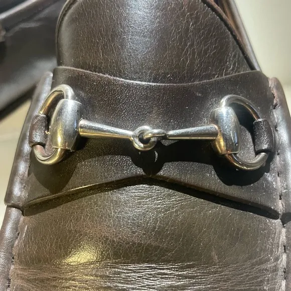 GUCCI classic leather horse bit loafers shoes mens sz 12 made in italy