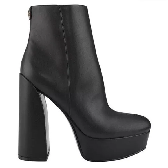 GUESS Women's Crafty 9.5M Heavy Platform Booties boots high heels,  club shoes