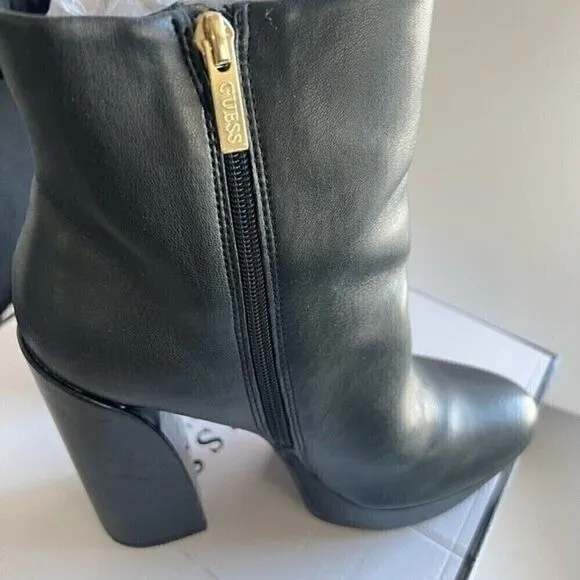 GUESS Women's Crafty 9.5M Heavy Platform Booties boots high heels,  club shoes