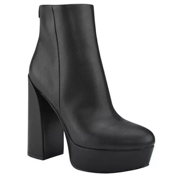 GUESS Women's Crafty 9.5M Heavy Platform Booties boots high heels,  club shoes