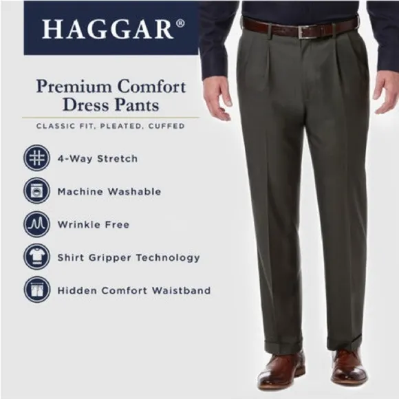 Haggar Premium Comfort Dress Pant Classic Fit 36x32 pants