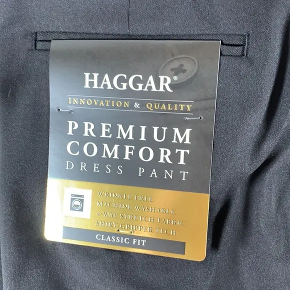 HAGGAR Premium Comfort Dress Pant Classic Fit, Flat Front, Wrinkle Free