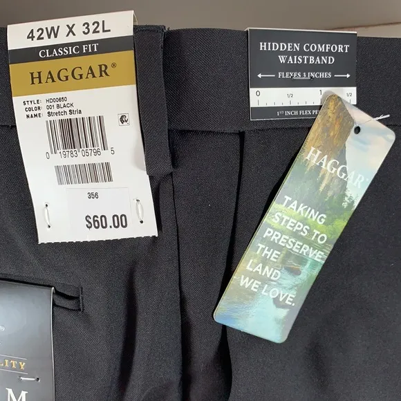 HAGGAR Premium Comfort Dress Pant Classic Fit, Flat Front, Wrinkle Free