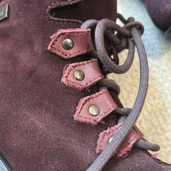 🆕🏍️Harley-Davidson Suede Burgundy Lace-Up Ankle Booties