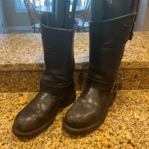 Harley Davidson Vintage Black Leather Motorcycle Biker Boots Men’s 7 Wmns 8.5