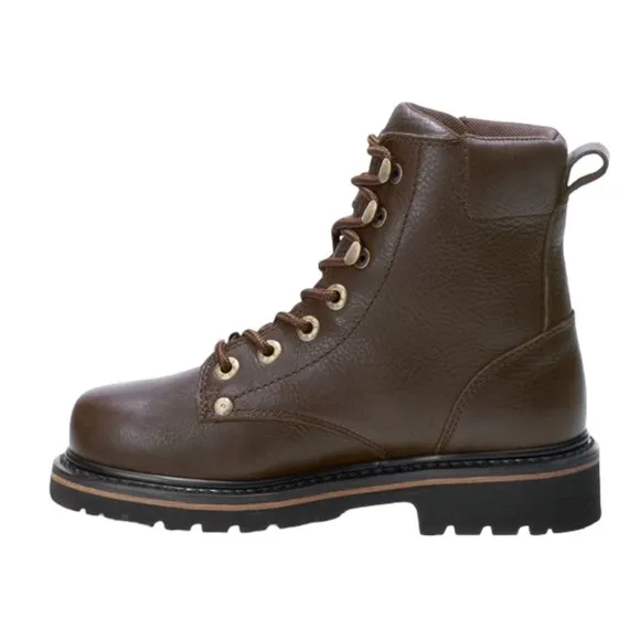 Harley-Davidson Wolverine Brown Pebbled Leather Cresson Laced Moto Riding Boots