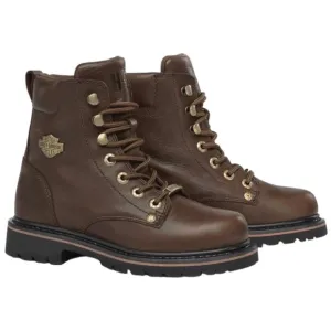 Harley-Davidson Wolverine Brown Pebbled Leather Cresson Laced Moto Riding Boots