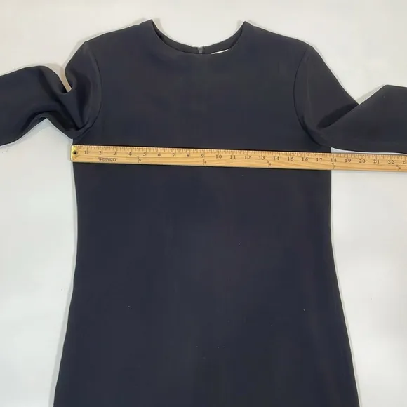 Helmut Lang Black Sheath Dress Size 6 Stretch Crepe Classic EUC