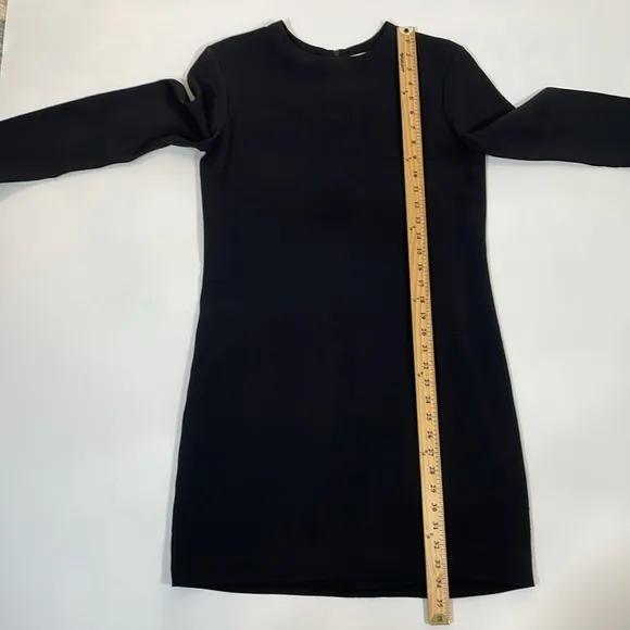Helmut Lang Black Sheath Dress Size 6 Stretch Crepe Classic EUC