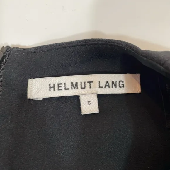 Helmut Lang Black Sheath Dress Size 6 Stretch Crepe Classic EUC