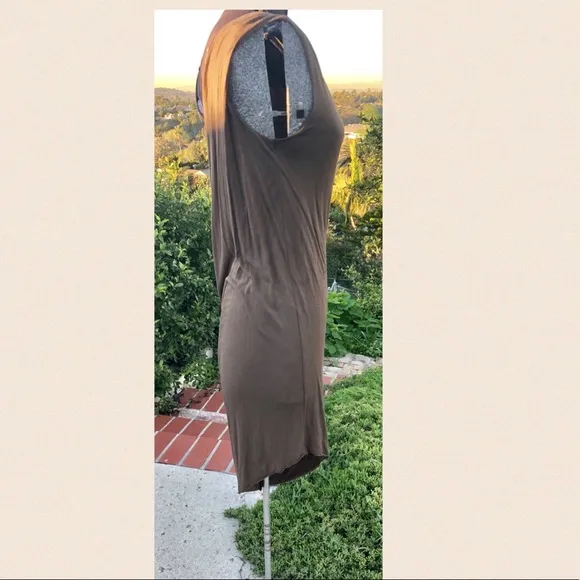HELMUT LANG designer dress Brown asymmetrical dress modern y2k formal / casual 6