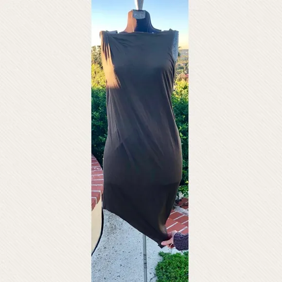 HELMUT LANG designer dress Brown asymmetrical dress modern y2k formal / casual 6