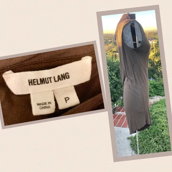 HELMUT LANG designer dress Brown asymmetrical dress modern y2k formal / casual 6
