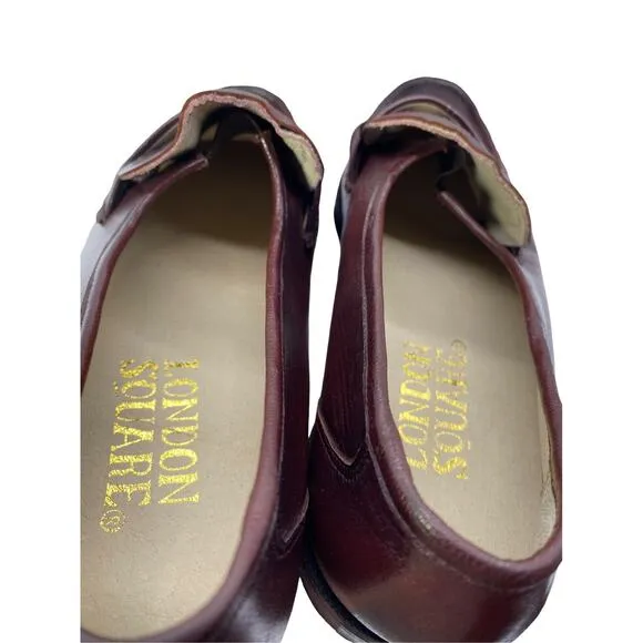 Heritage London Square Mens 10D Leather Brown Quiet Lux Minimalistic Loafer