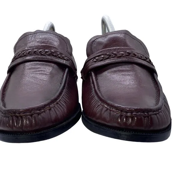 Heritage London Square Mens 10D Leather Brown Quiet Lux Minimalistic Loafer