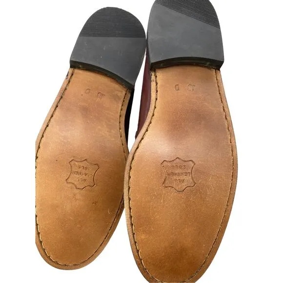Heritage London Square Mens 10D Leather Brown Quiet Lux Minimalistic Loafer