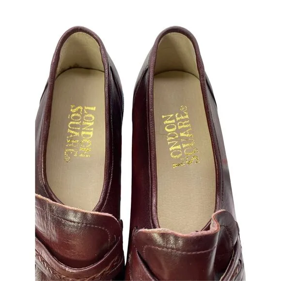 Heritage London Square Mens 10D Leather Brown Quiet Lux Minimalistic Loafer