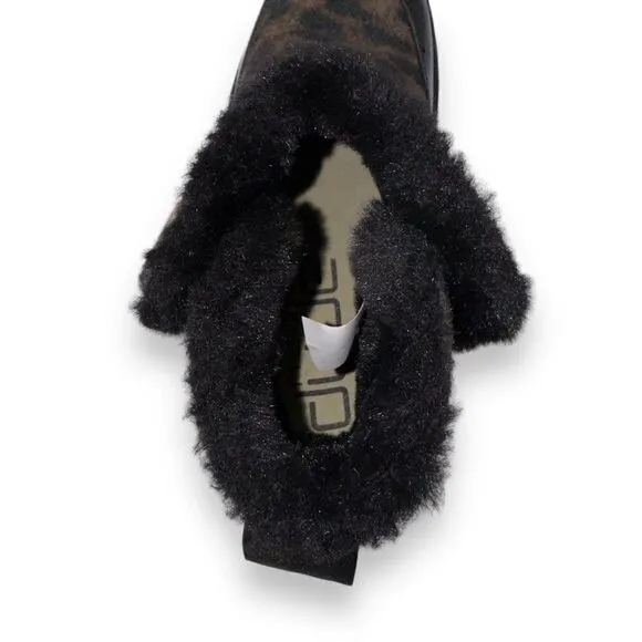 Hey Dude Mel Leo Black (Leopard) Boots Youth 4 Women's 5