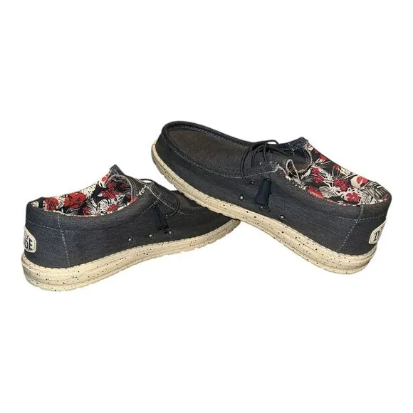 Hey Dude Mens Blue Wally Stretch Slip On Shoes, Size 12