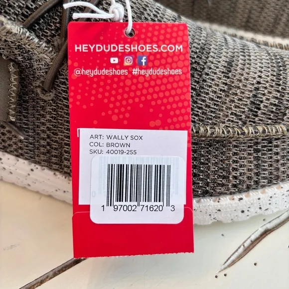 Hey Dude Wally Sox Casual Shoes Brown Women’s 10 Men’s 8