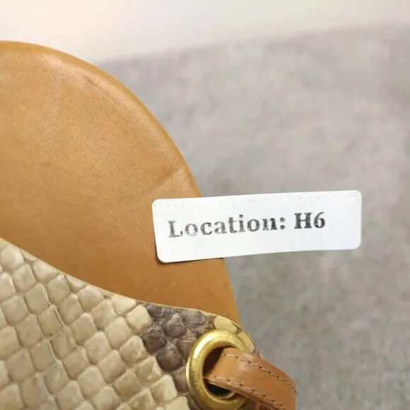 Heyraud Sandals Womens 37 EU Shoes Brown Leather Snake Print Slingback Italy