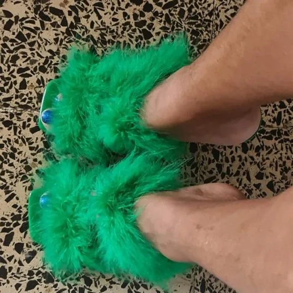 High clear green heels