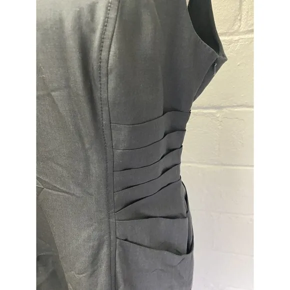Hilton Hollis NWT Modern Career Dress Sz 12‎ Indigo Blue Sleeveless Pleat Detail