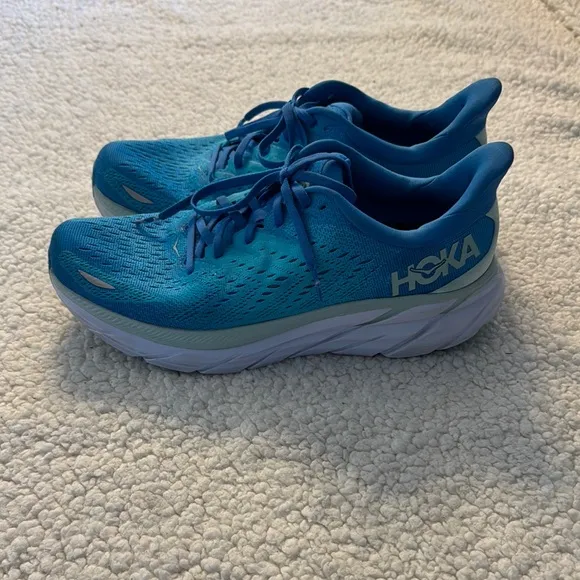 Hoka Blue Athletic Shoes with Streamlined Design